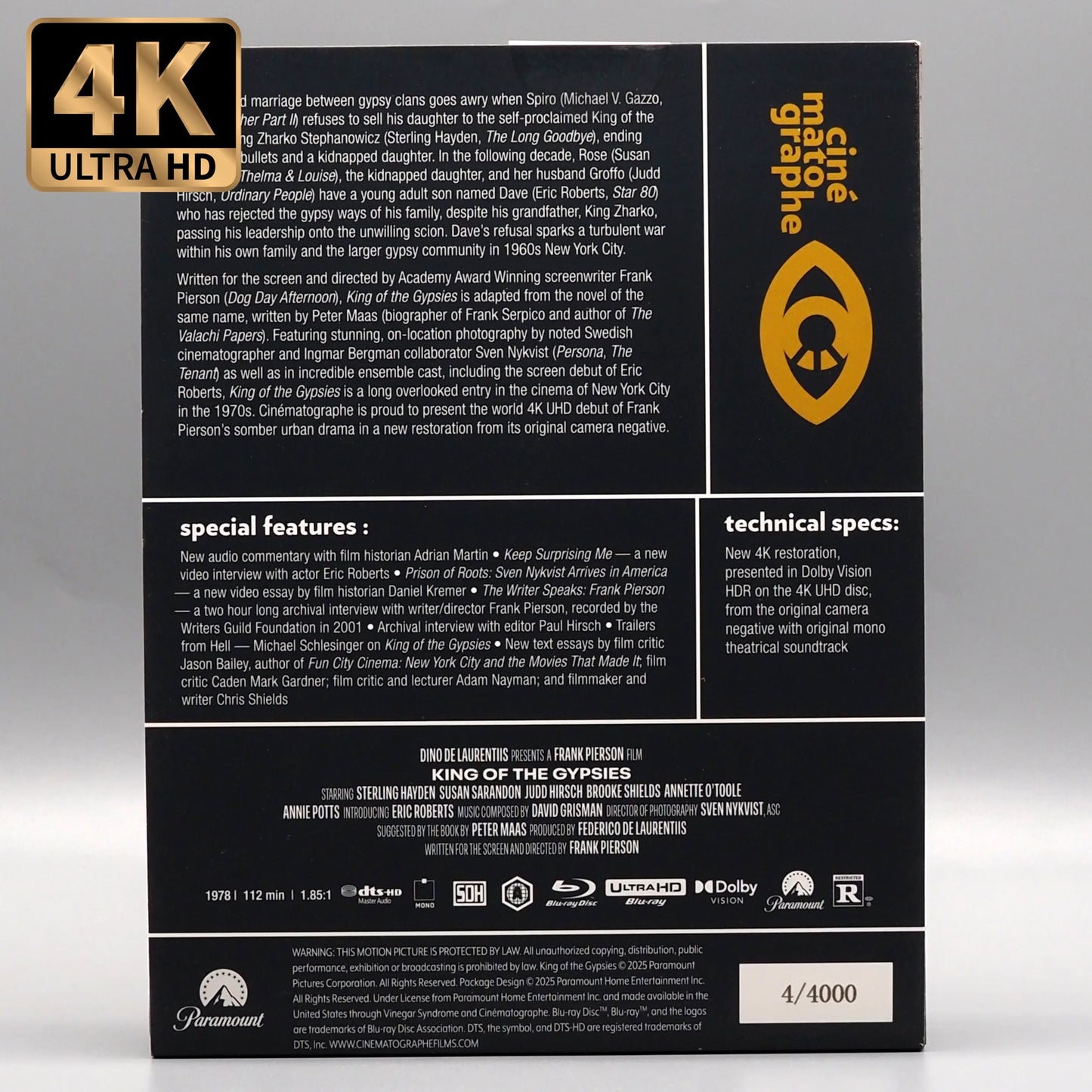 King of the Gypsies 4K UHD + Blu-ray with Limited Edition J-Card MediaBook Slipcase (Cinématographe)