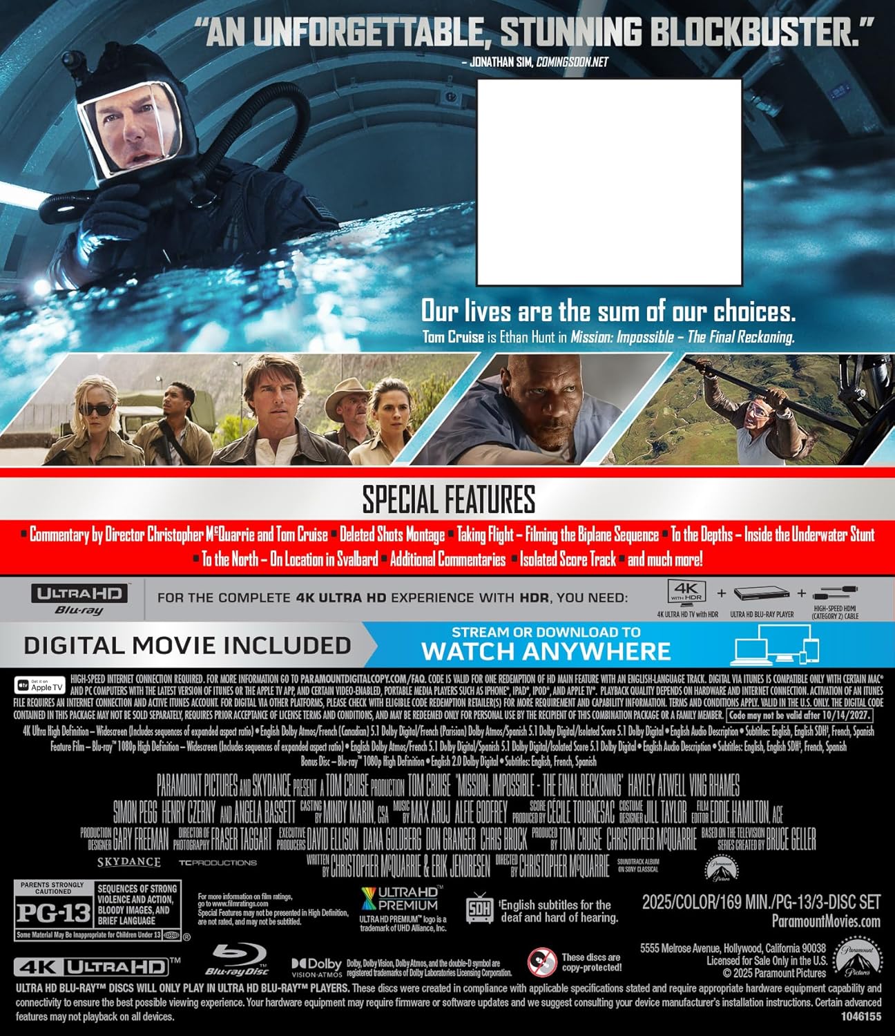 Mission: Impossible: The Final Reckoning 4K UHD + Blu-ray with Slipcover (Paramount U.S.)
