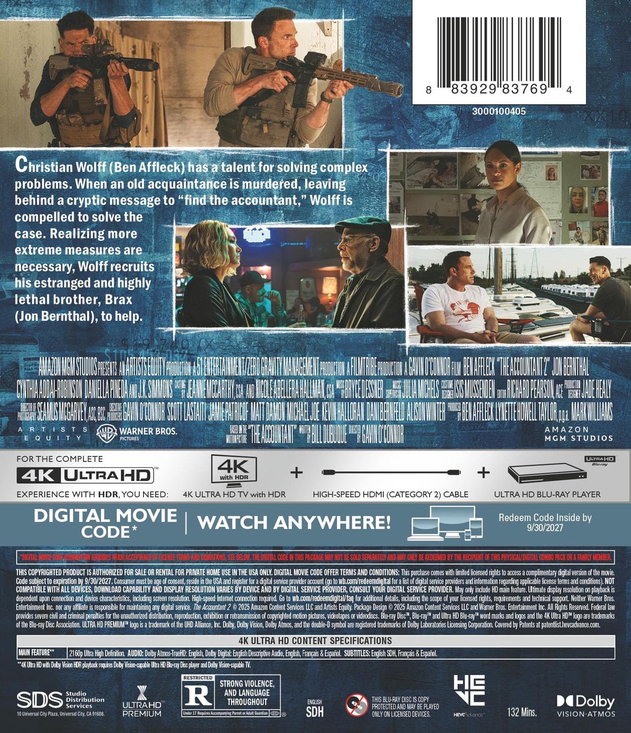 The Accountant 2 4K UHD with Slipcover (MGM U.S.)