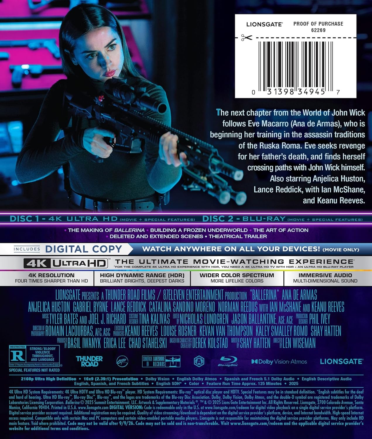 Ballerina 4K UHD + Blu-ray with Slipcover (Lionsgate U.S.)