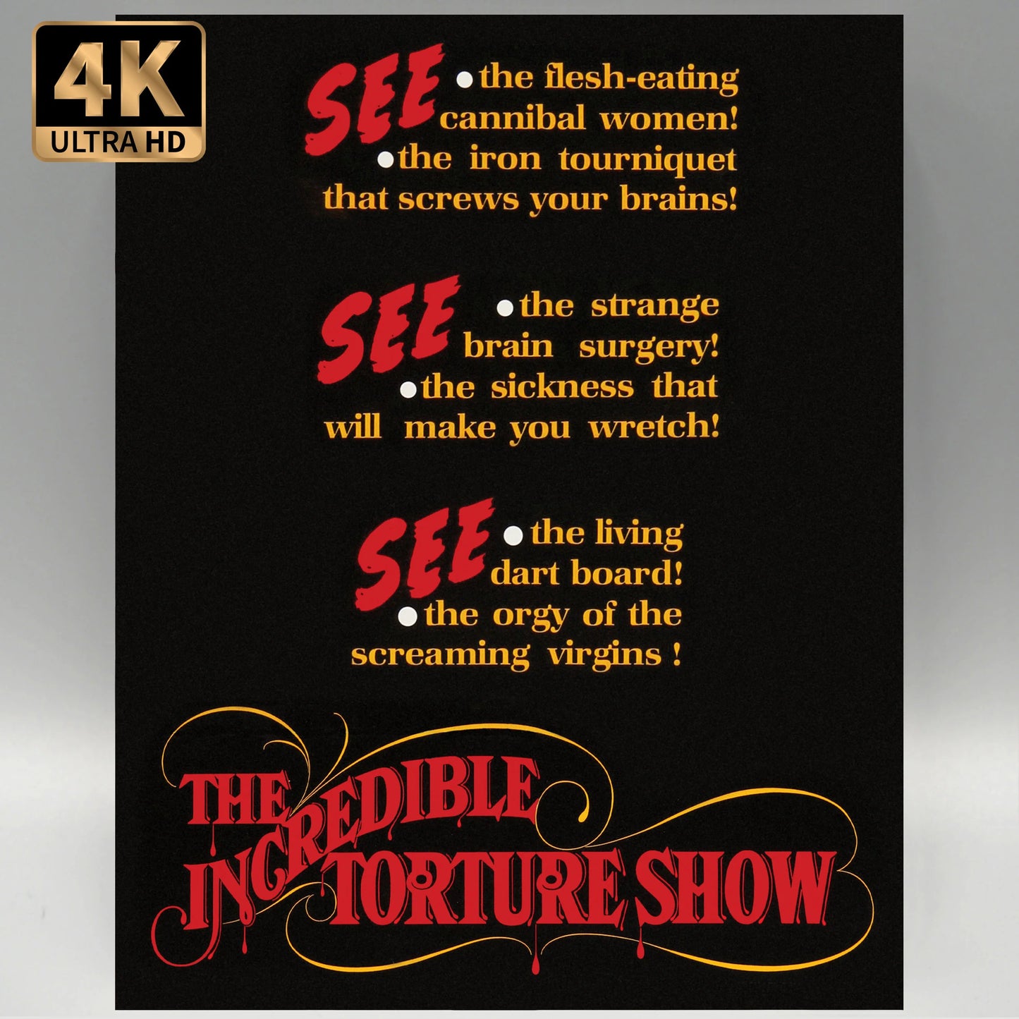 Blood Sucking Freaks 4K UHD + Blu-ray with Limited Edition Reversible Slipcover (Vinegar Syndrome)