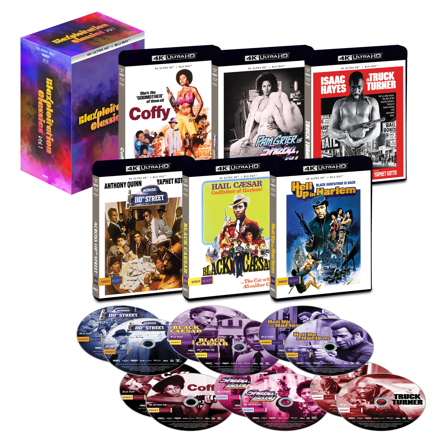 Blaxploitation Classics, Volume 1 4K UHD + Blu-ray Box Set (Shout Factory)