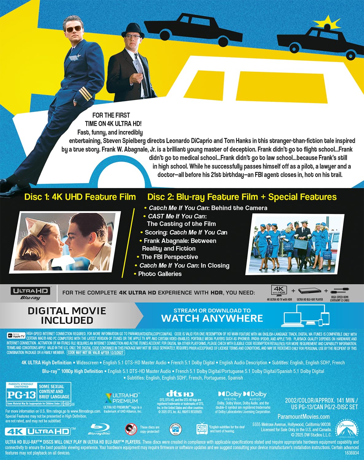 Catch Me If You Can 4K UHD + Blu-ray (Paramount U.S.)
