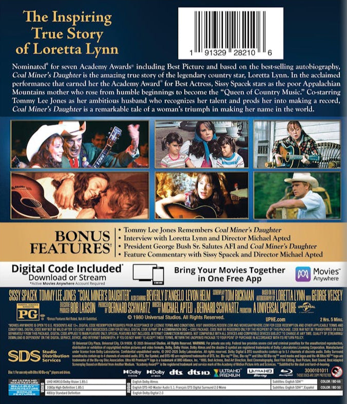 Coal Miner's Daughter 4K UHD + Blu-ray with Slipcover (Universal U.S.)