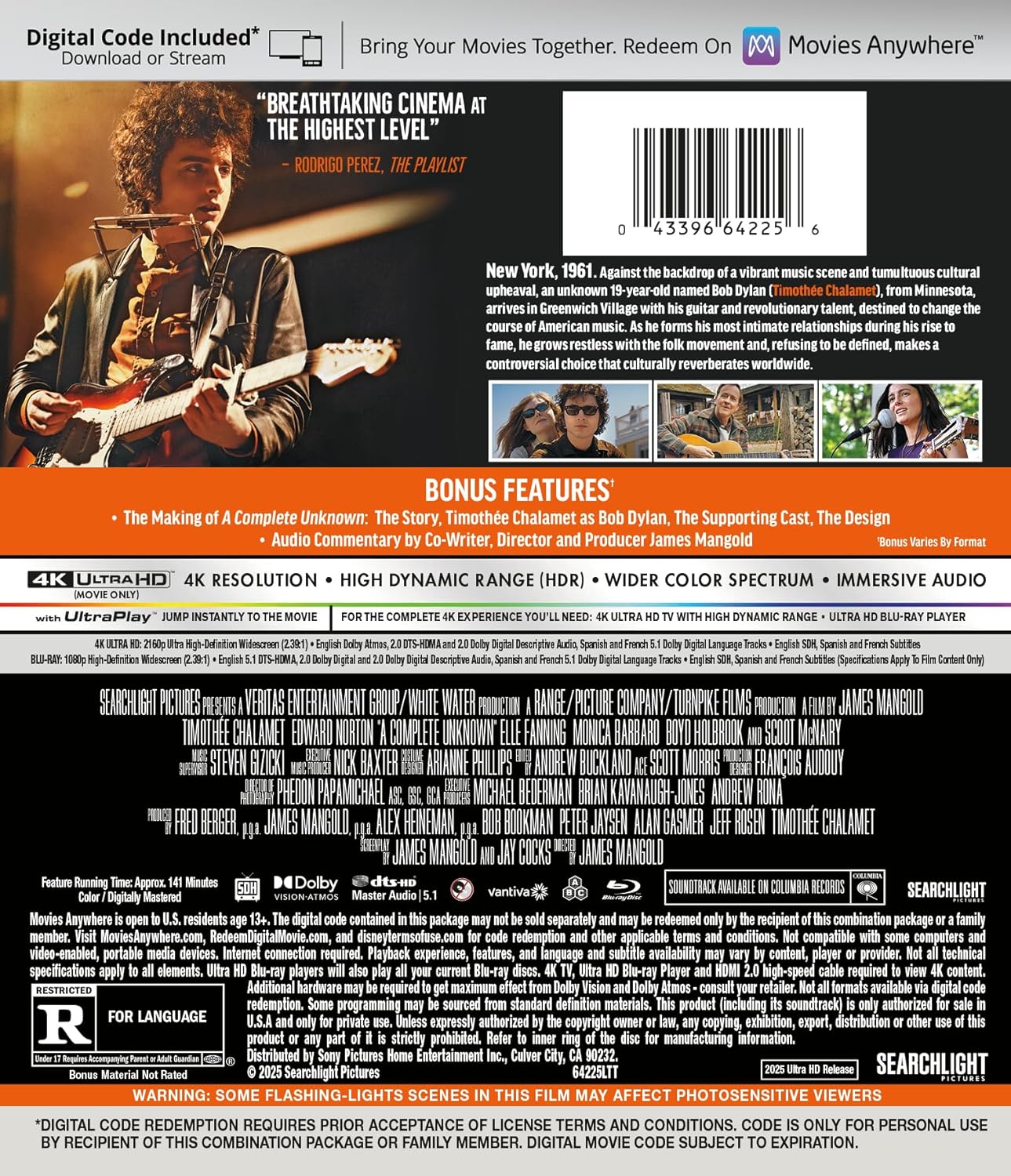 A Complete Unknown 4K UHD + Blu-ray (Searchlight U.S)