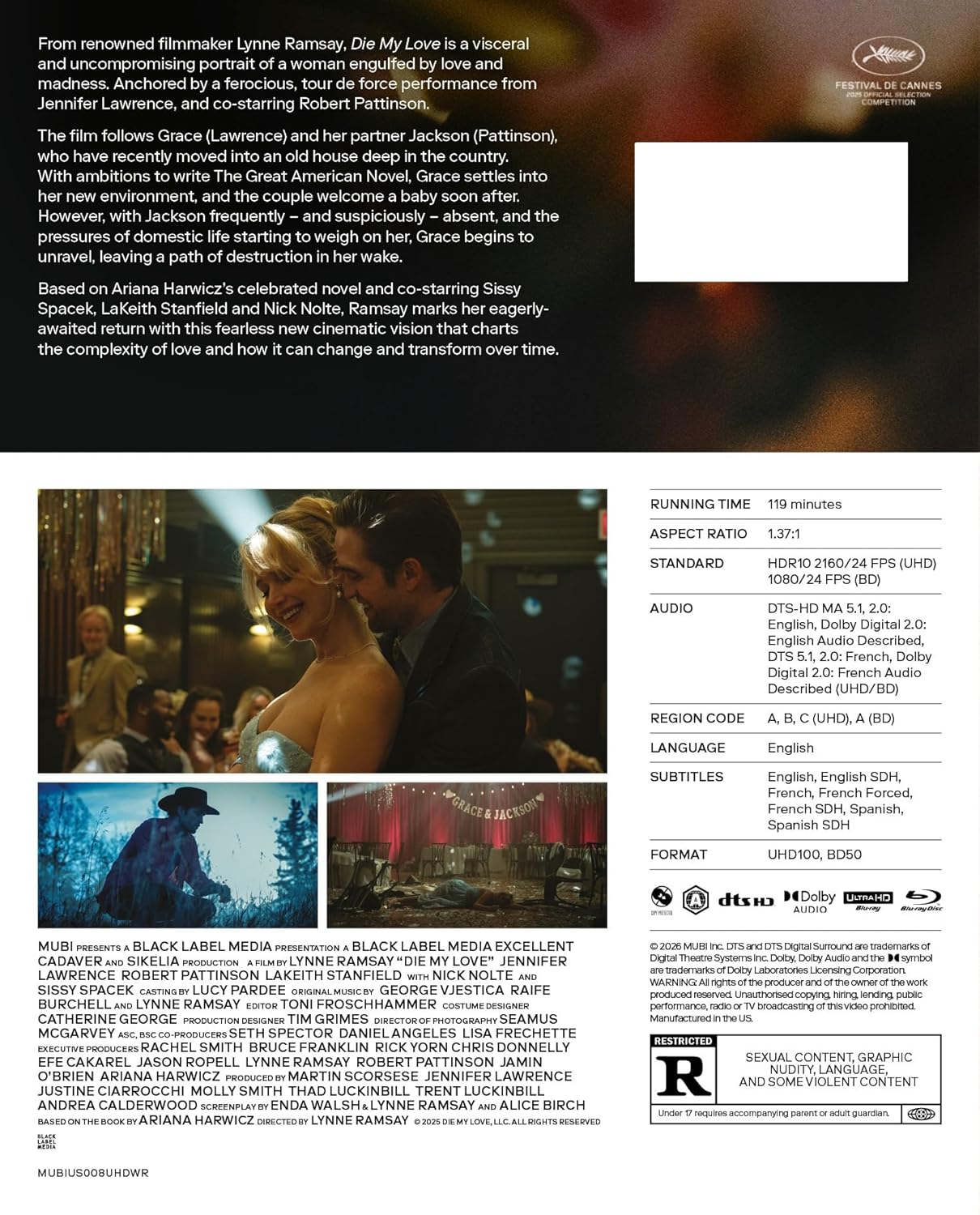 Die My Love 4K UHD + Blu-ray with Slipcover (Mubi U.S.)