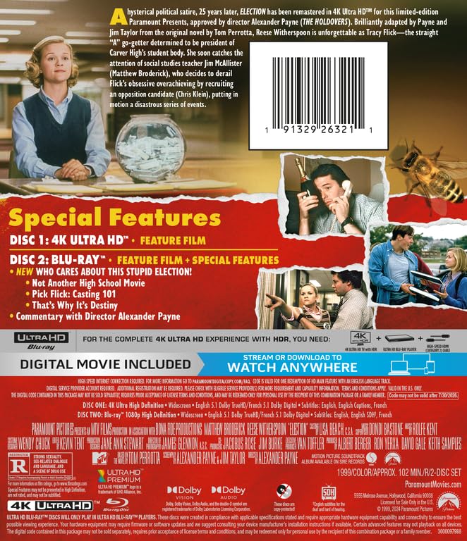 Election 4K UHD + Blu-ray Limited Edition with Slipcover (Paramount U.S.)