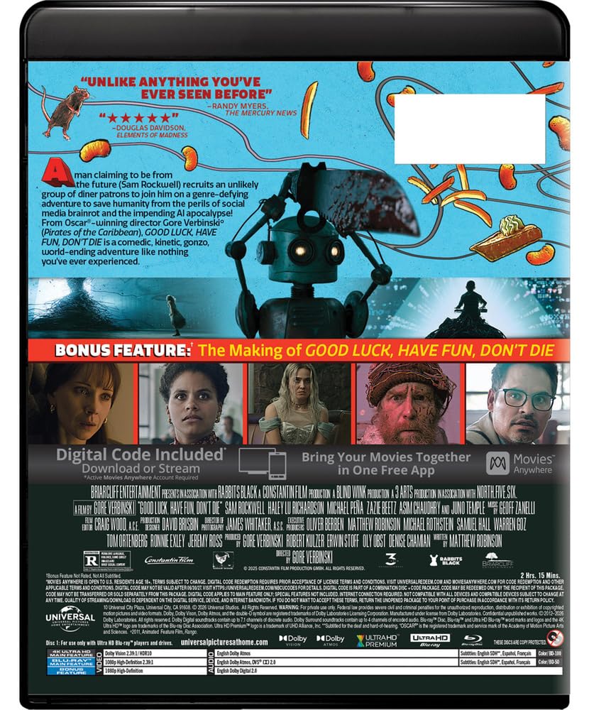 Good Luck, Have Fun, Don't Die 4K UHD + Blu-ray with Slipcover (Universal U.S.)