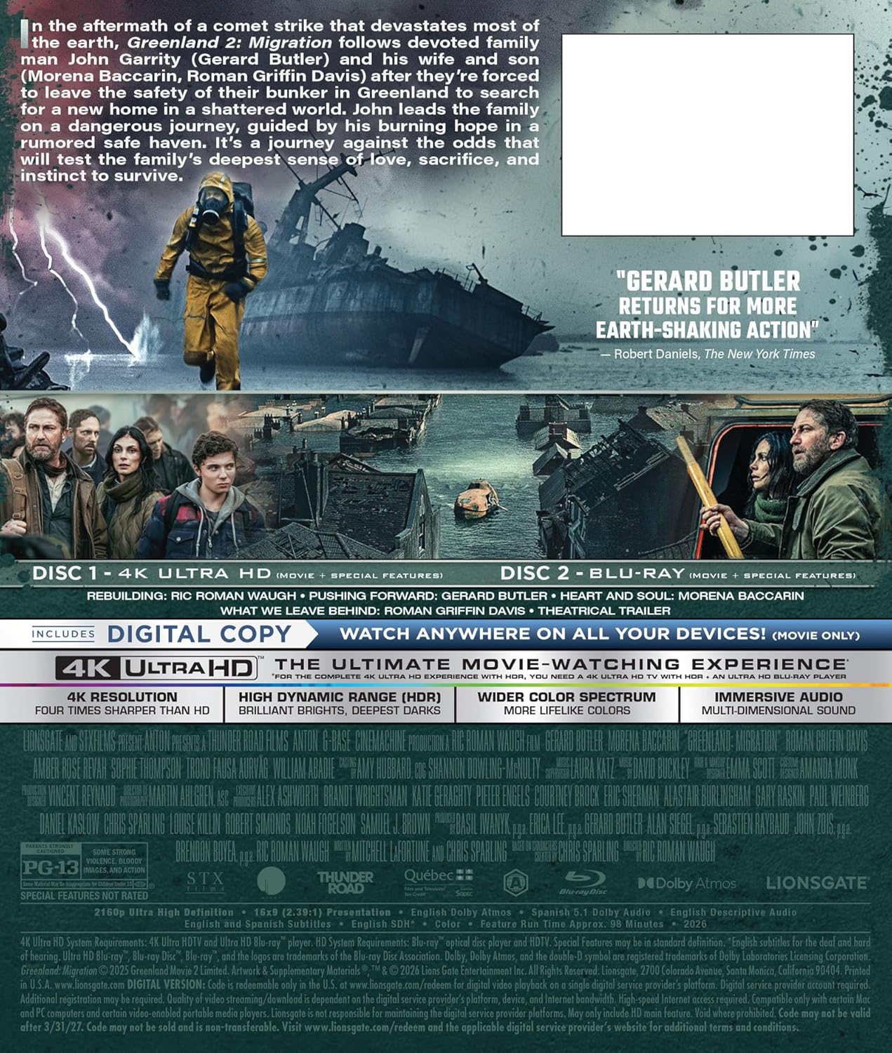 Greenland 2: Migration 4K UHD + Blu-ray with Slipcover (Lionsgate U.S.)