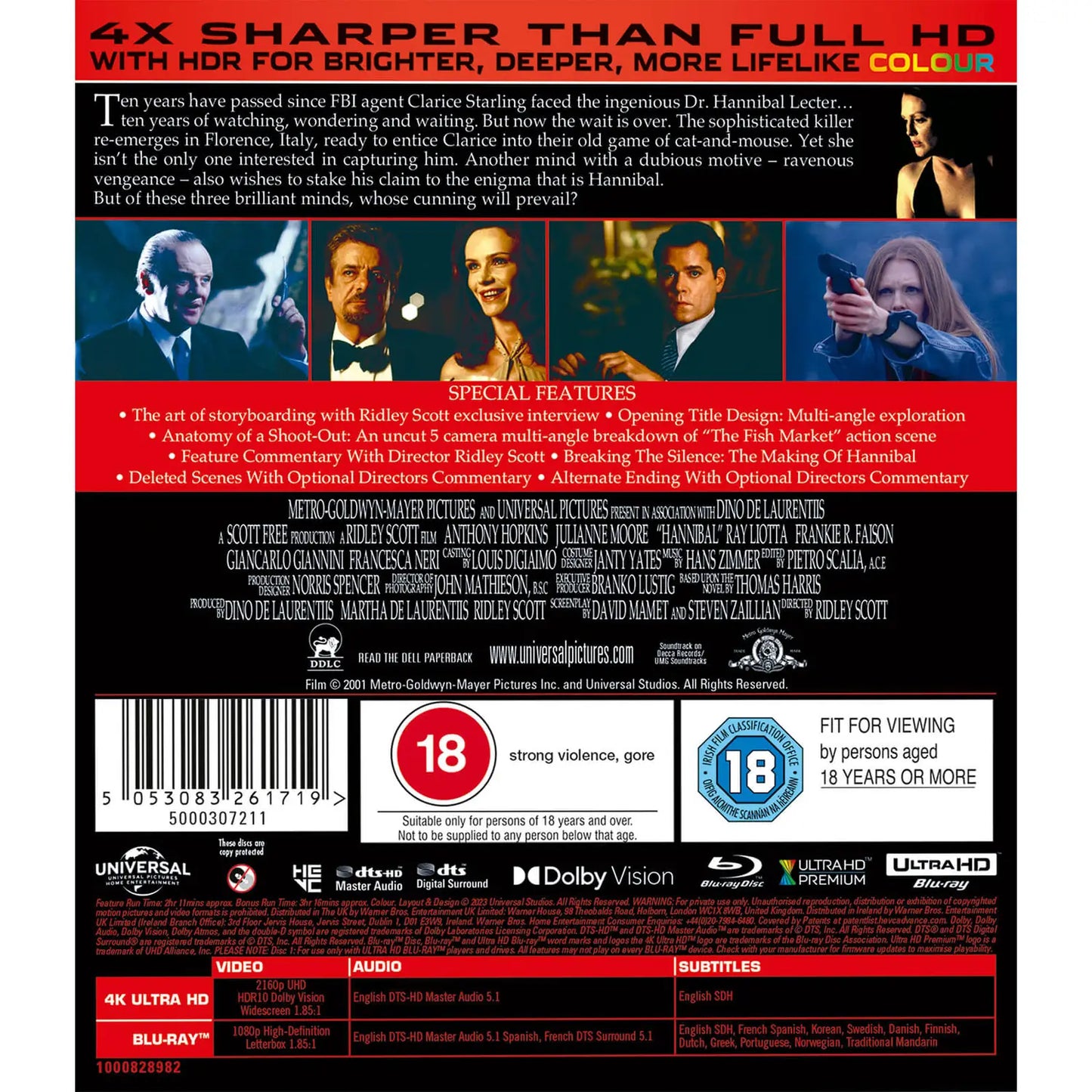 Hannibal 4K UHD + Blu-ray (Unviersal UK/Region Free/B)