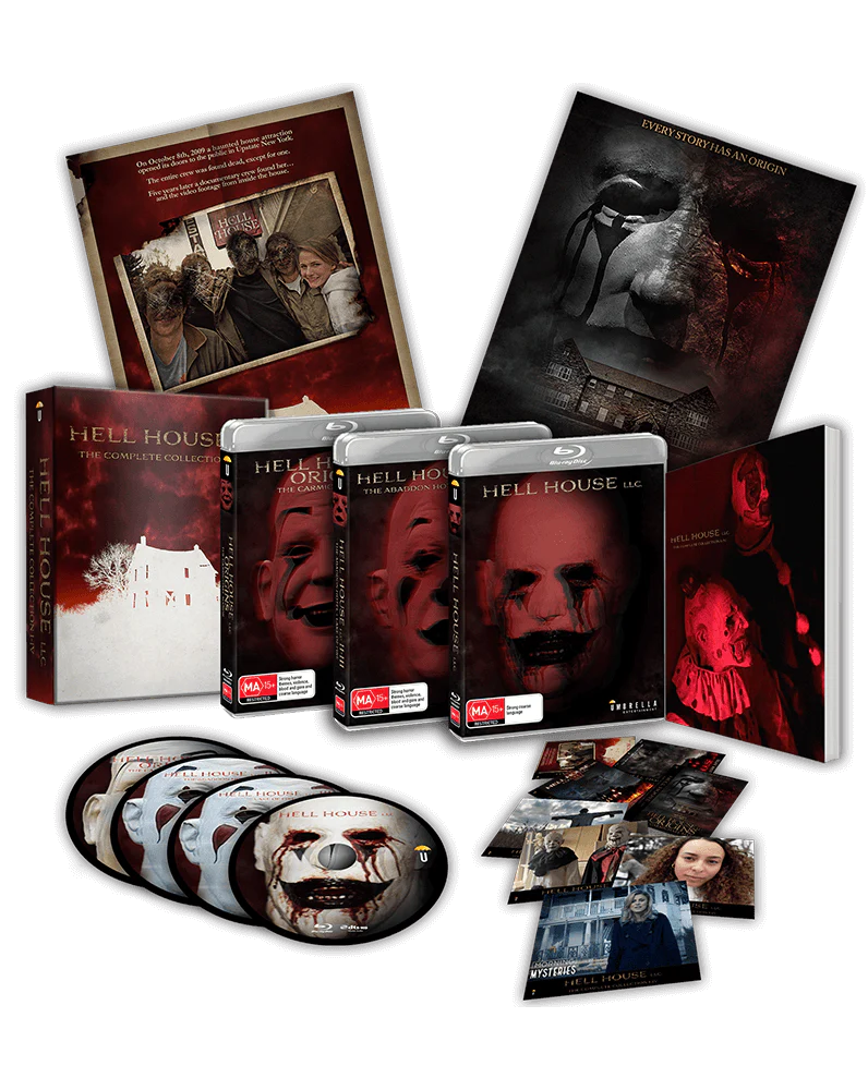 Hell House LLC Collection I-IV Boxset (2015, 2018, 2019, 2023) Blu-ray Standard Edition Softpack (Umbrella Entertainment/Region Free)