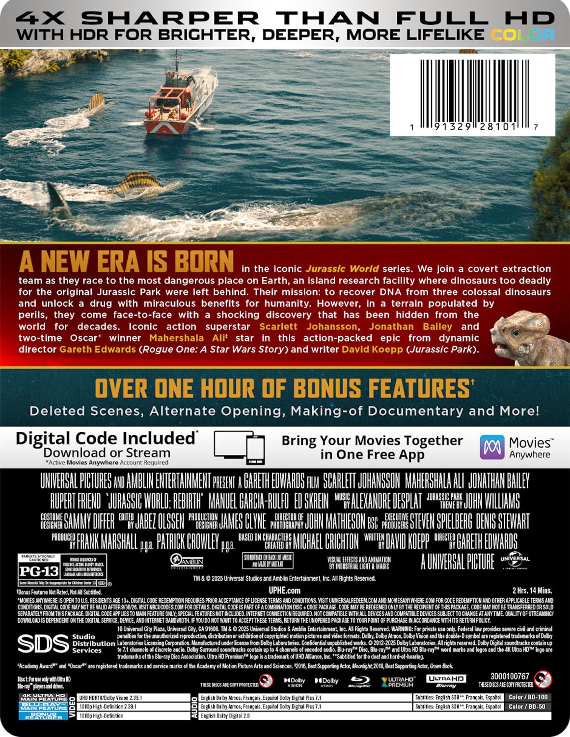 Jurassic World Rebirth - Limited Edition Steelbook 4K UHD + Blu-ray (Universal U.S.)