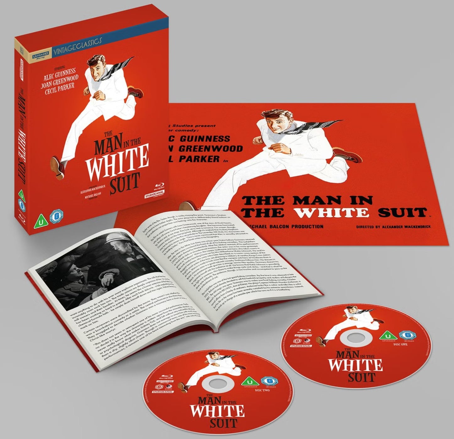 The Man In The White Suit Limited Collectors Edition 4K Ultra HD + Blu-Ray with Slipcase + Booklet + Poster (StudioCanal/Region Free/B)