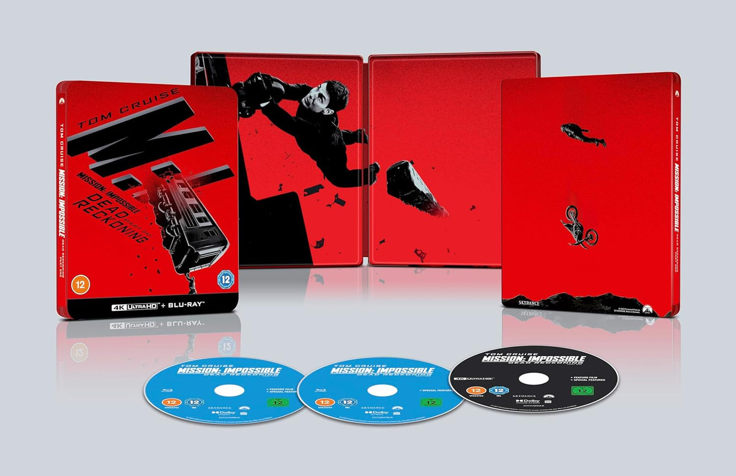 Mission Impossible Dead Reckoning Part 1 (Red Artwork) 4K UHD + Blu-ray SteelBook (Paramount UK/Region Free/B)