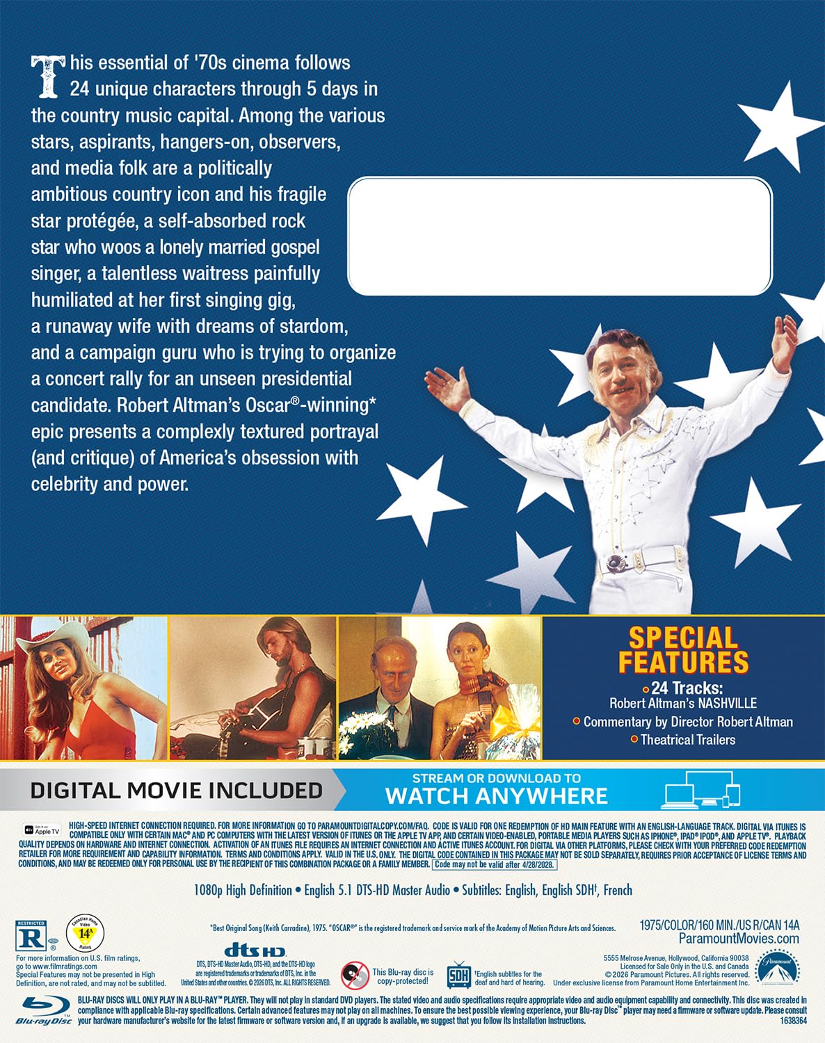 Nashville Blu-ray with Slipcover (Paramount U.S.) LIMIT 1 PER CUSTOMER
