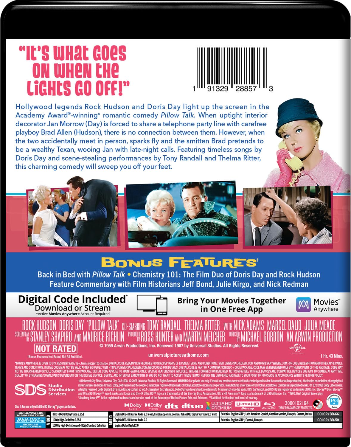Pillow Talk 4K UHD + Blu-ray (Universal U.S.)