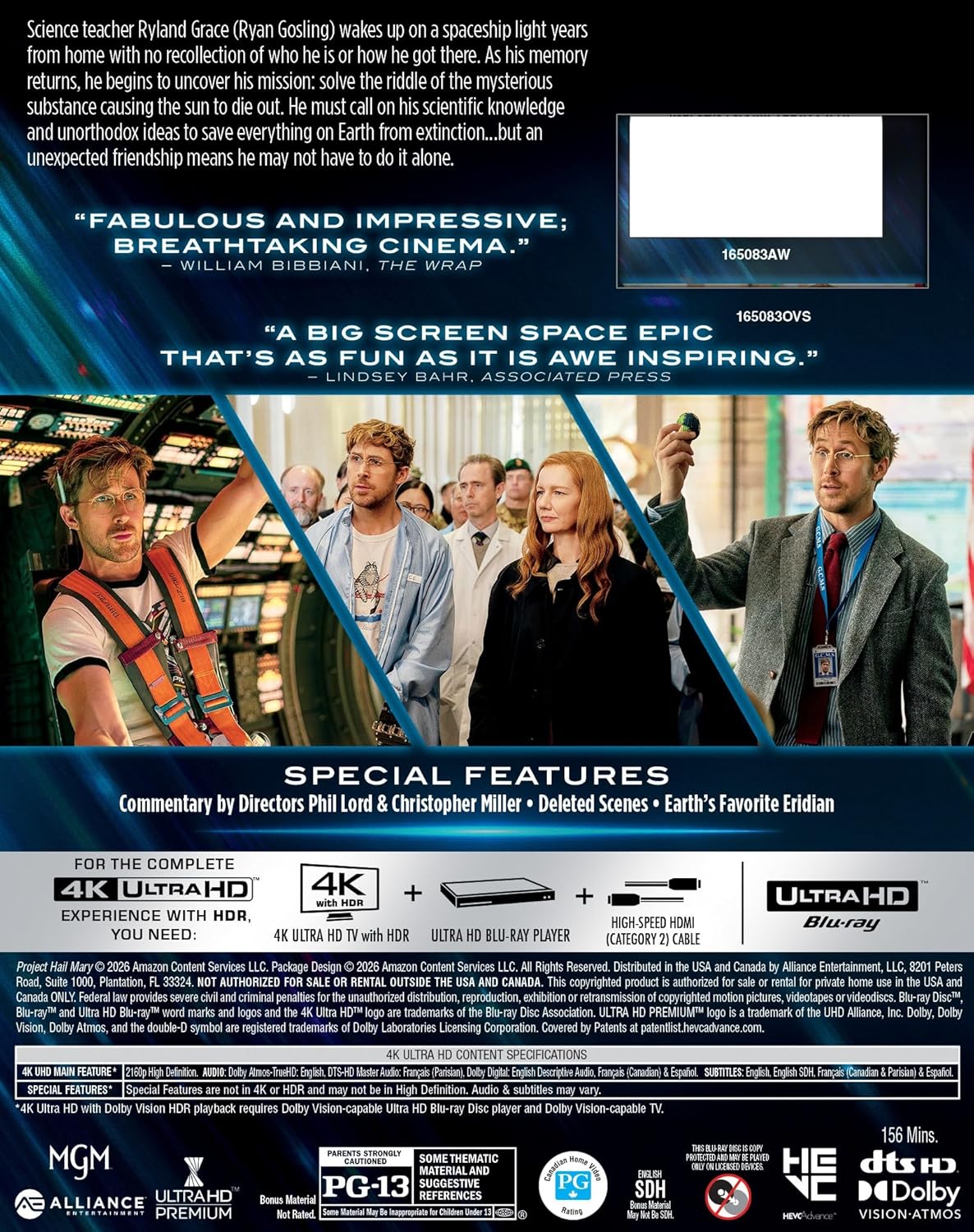 Project Hail Mary 4K UHD with Slipcover (MGM)