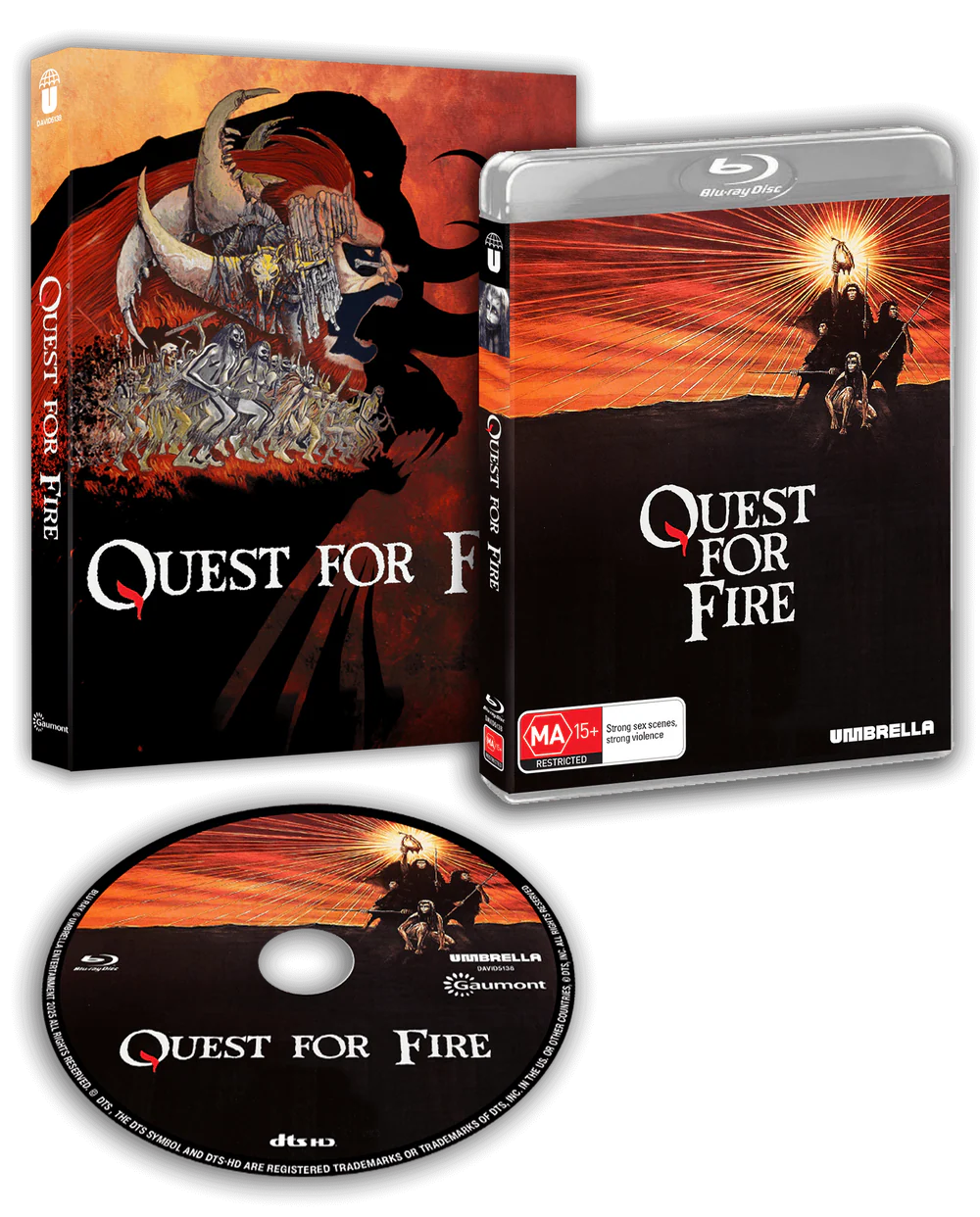 Quest For Fire Blu Ray (1981) with Slipcover (Umbrella Entertainment/Region Free)
