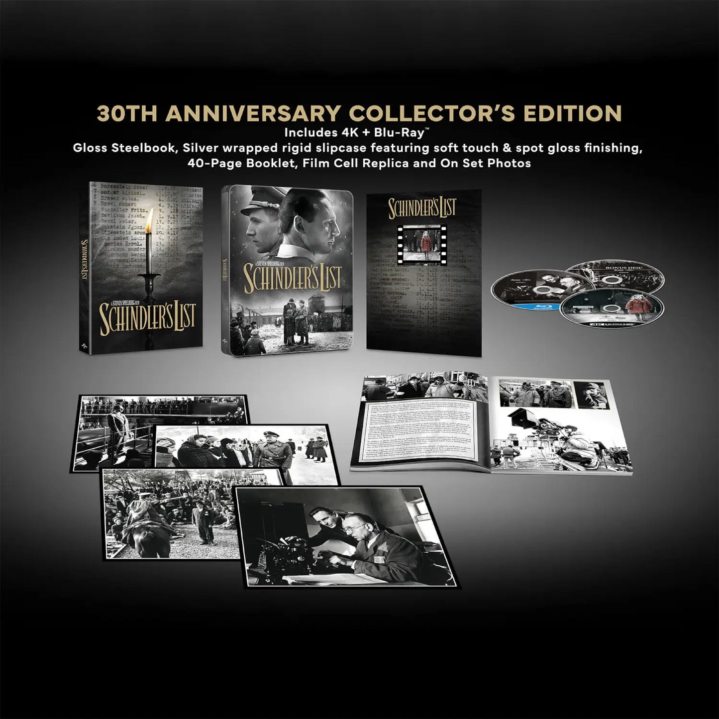 Schindler's List Col. Ed. 4K UHD + Blu-ray Steelbook (Region Free/B) UK Import