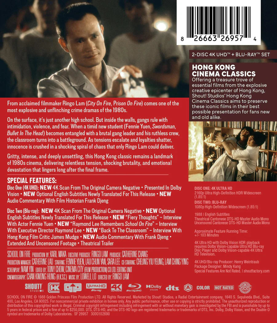 School on Fire 4K UHD + Blu-ray with Slipcover (Shout Factory)