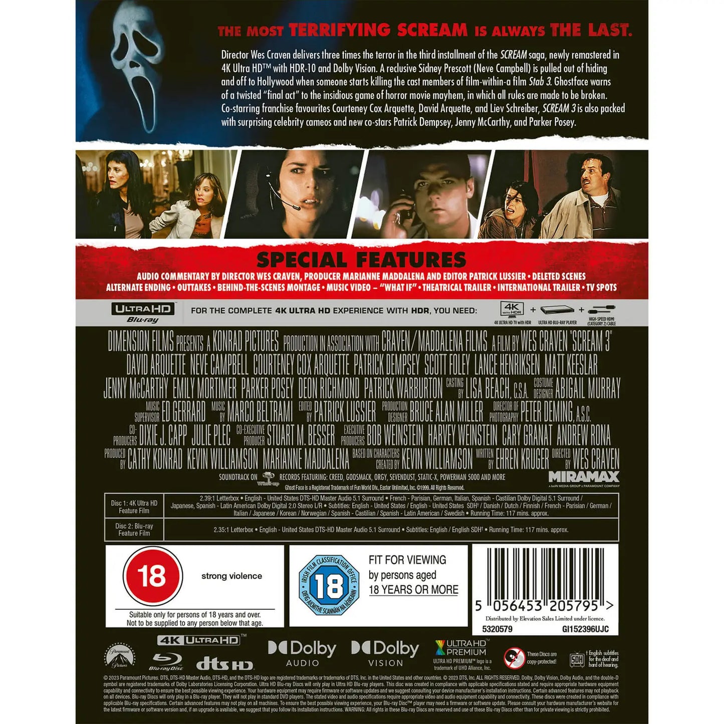 Scream 3 4K UHD SteelBook (Paramount UK/Region Free/B)