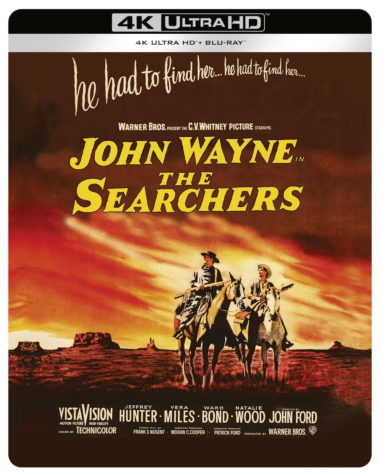 Searchers Limited Edition 4k UHD + Blu-ray SteelBook (Warner Bros UK/Region Free)