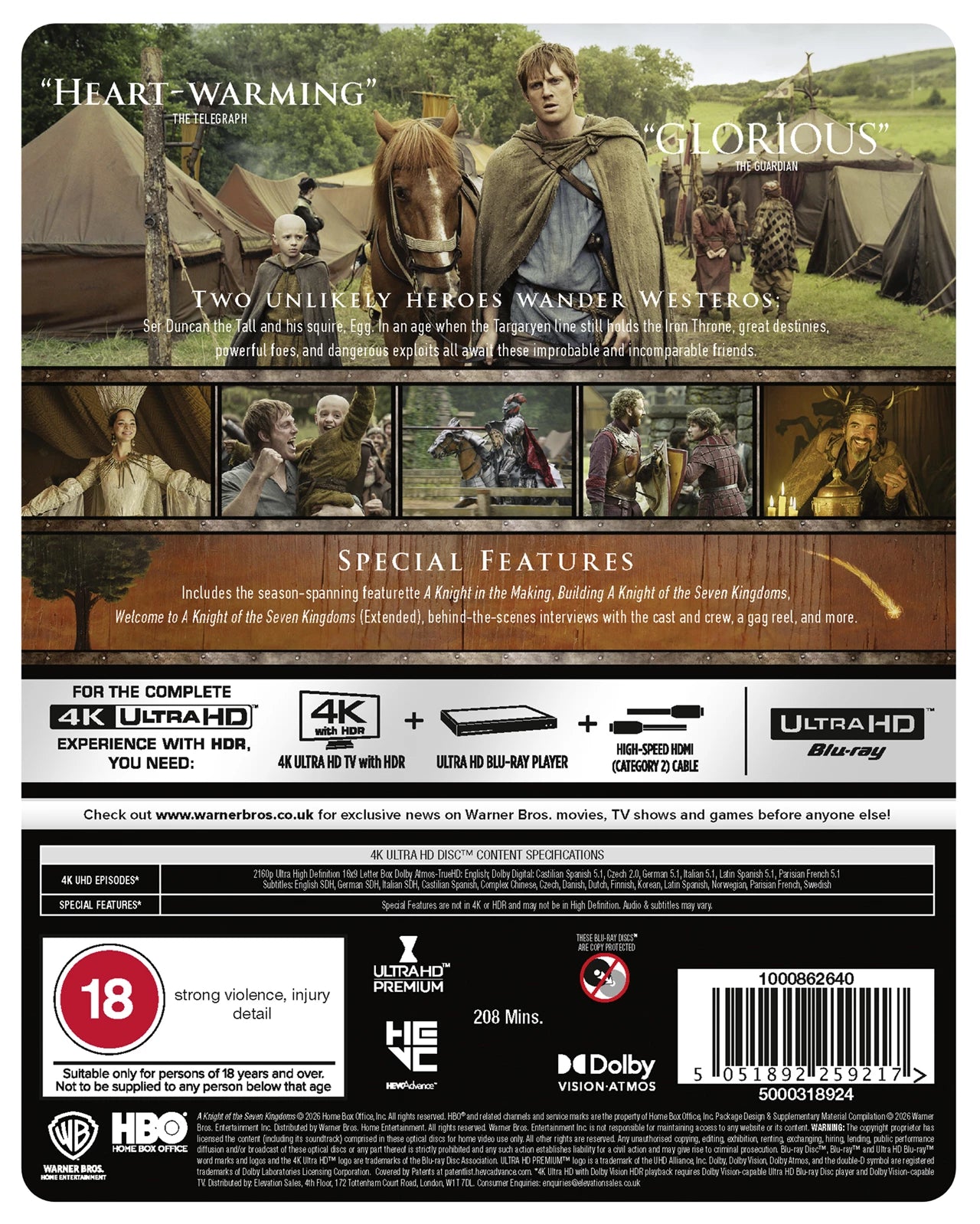 A Knight of the Seven Kingdoms Limited Edition 4K UHD Steelbook (Warner Bros UK/Region Free)