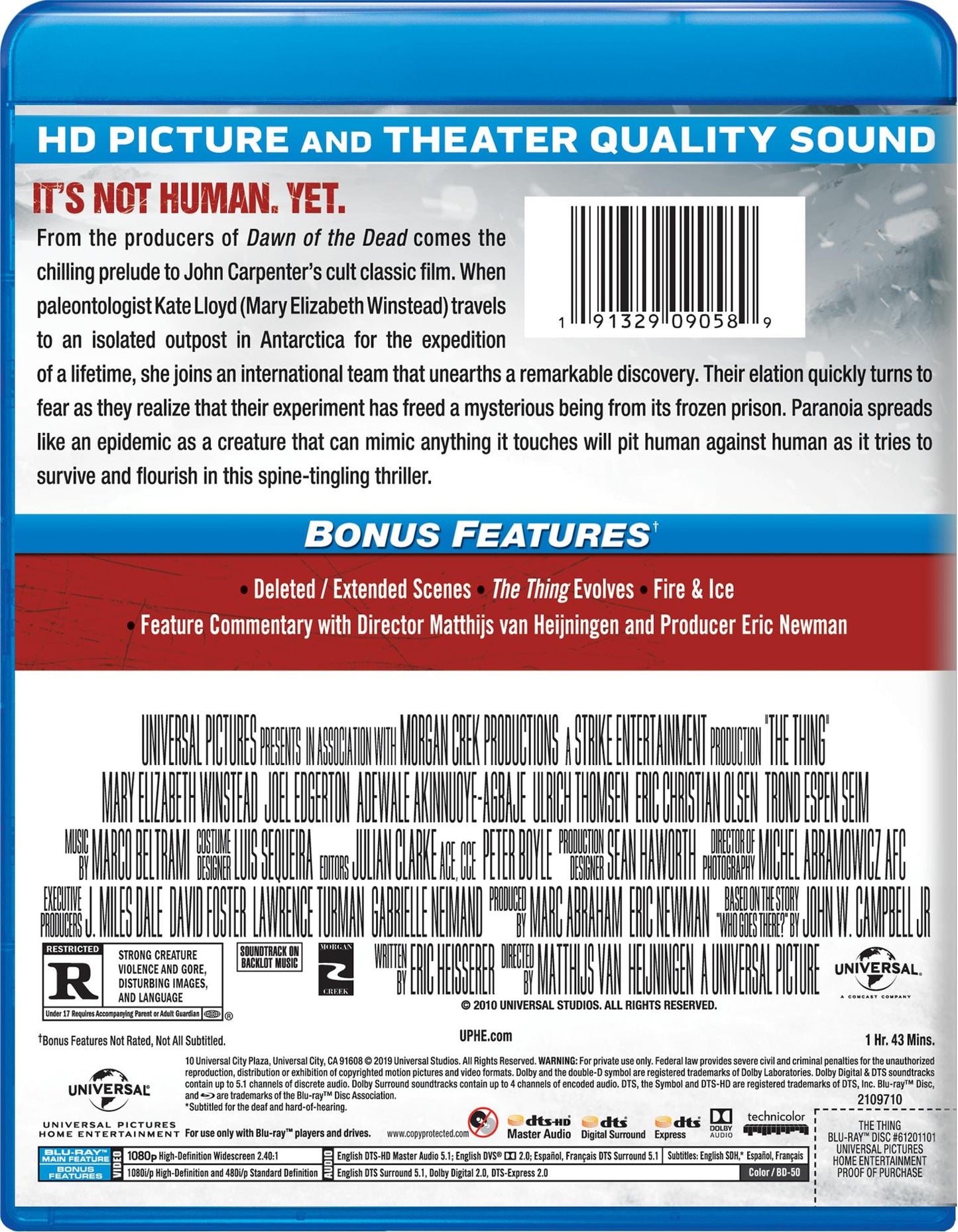 The Thing (2011) Blu-ray (Universal/U.S.)