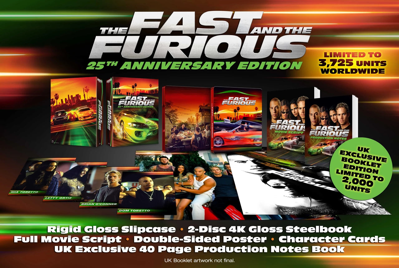 The Fast and the Furious 25th Anniversary Ultimate Collector's Edition with SteelBook (Universal/Region Free/B)