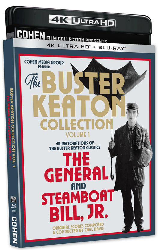 Buster Keaton Collection Volume 1: The General and Steamboat Bill, Jr. 4K UHD + Blu-ray with Slipcover (Kino Lorber) [Preorder]