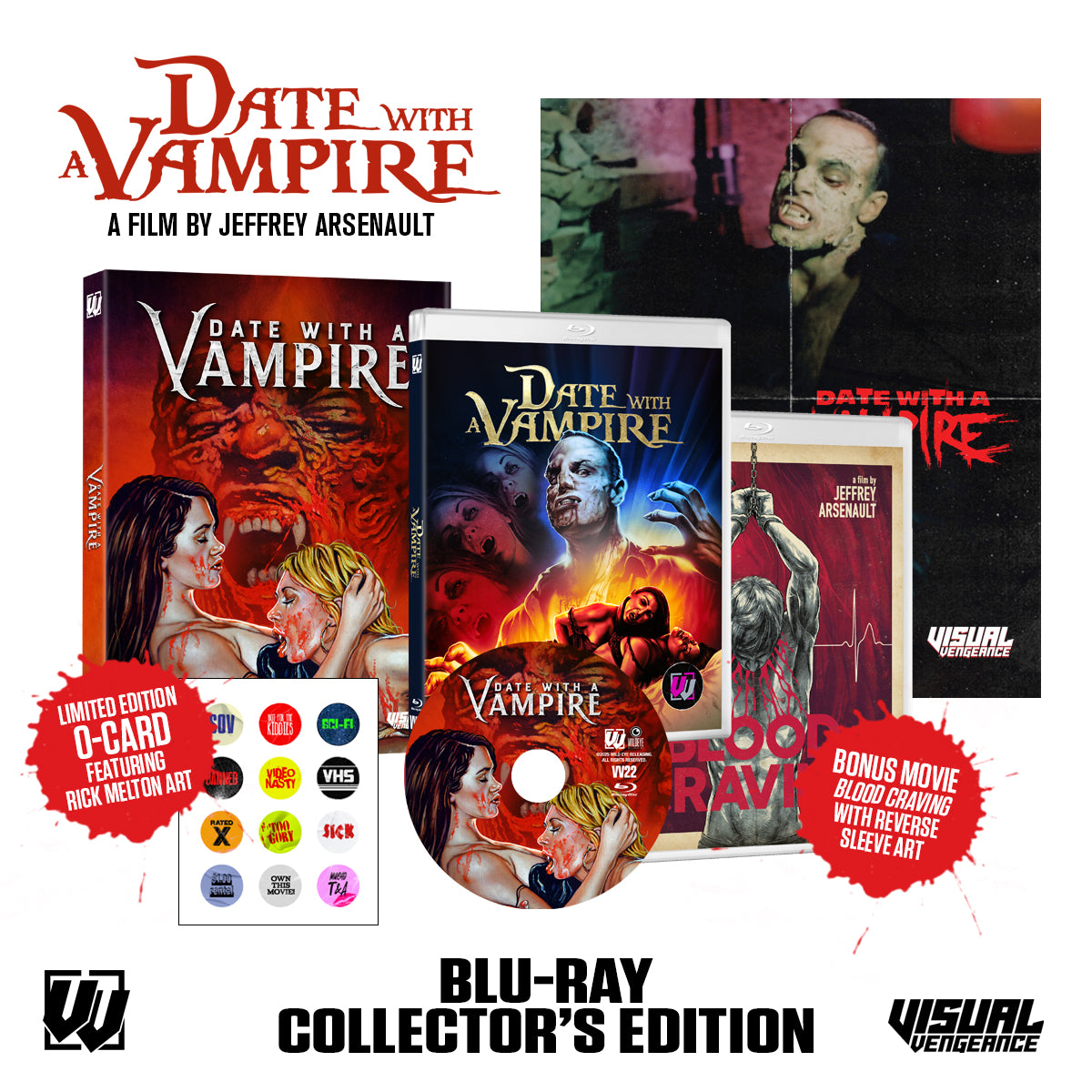 Date with a Vampire Blu-ray with Slipcover (Visual Vengeance Collector's Edition) [Preorder]
