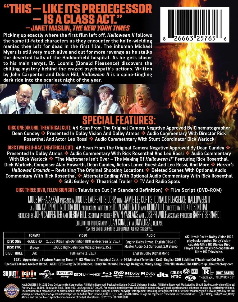 Halloween II Limited Edition 4K Ultra HD Steelbook + Blu-ray + DVD (Scream Factory) [Preorder]
