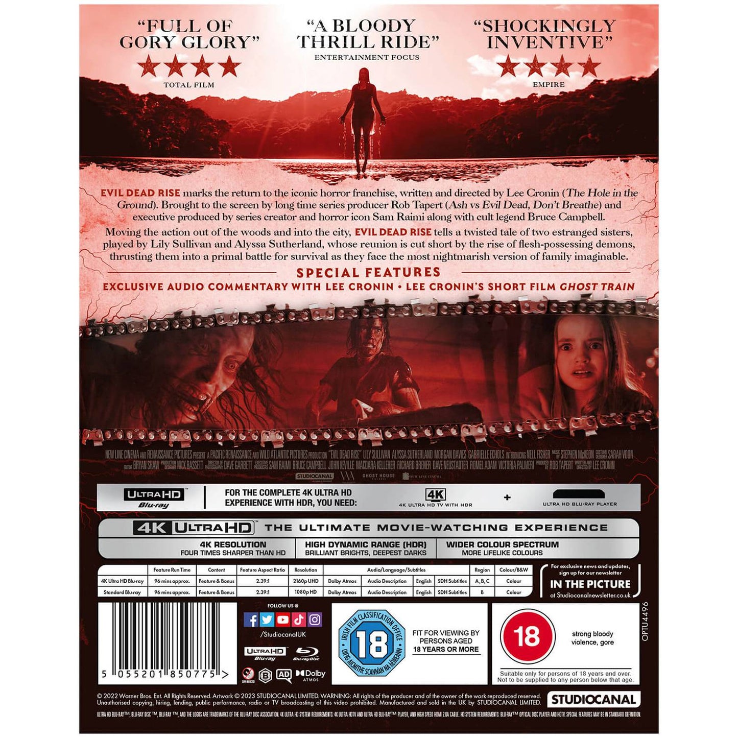 Evil Dead Rise 4K UHD + Blu-ray with Slip/Commentary (StudioCanal/Region Free/B)