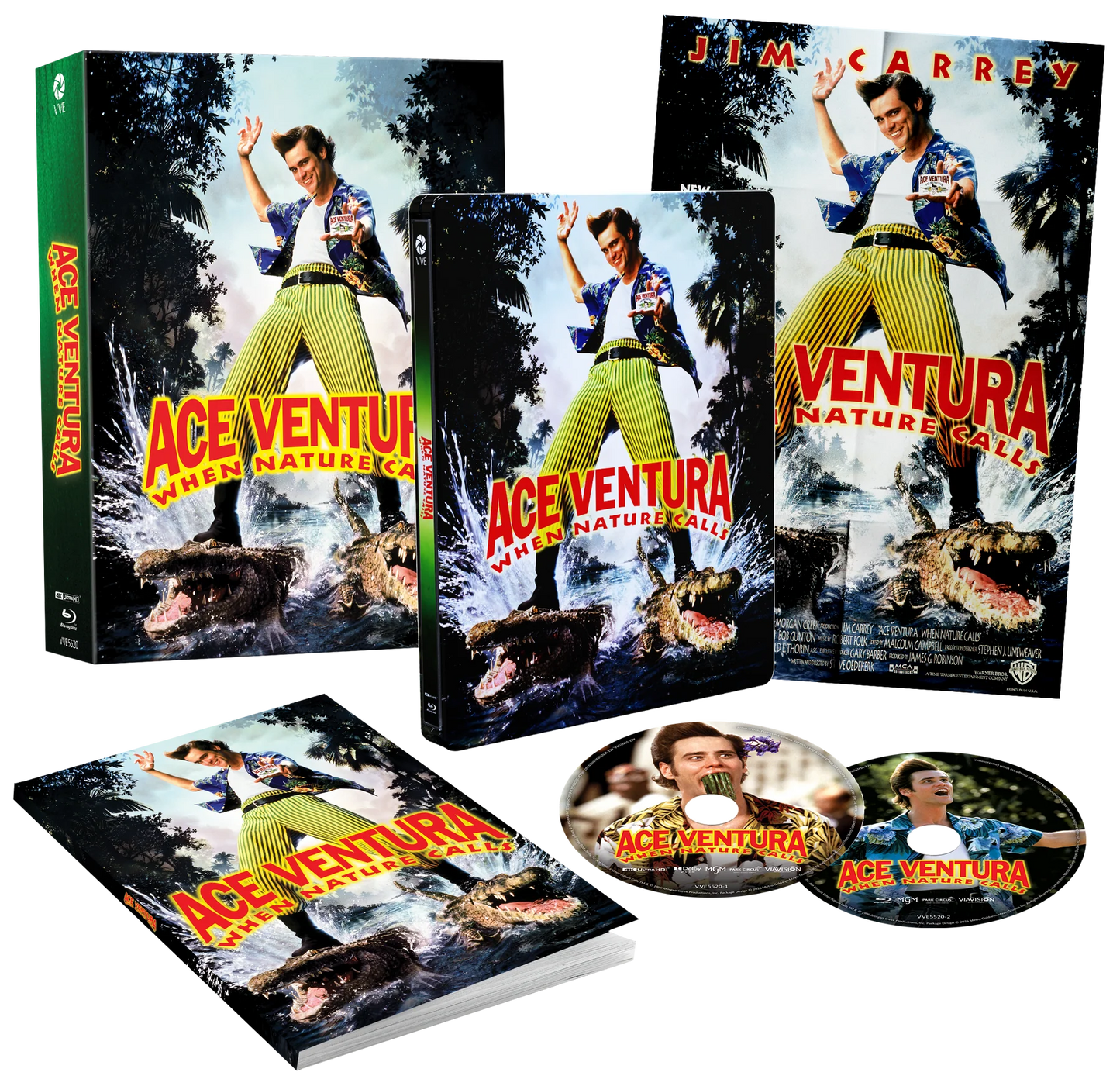Ace Ventura: When Nature Calls (1995) - 4K + Blu-ray Limited Edition SteelBook in Lenticular Hardcase + Hardcover Booklet + Poster (Imprint/Region Free) [Preorder]