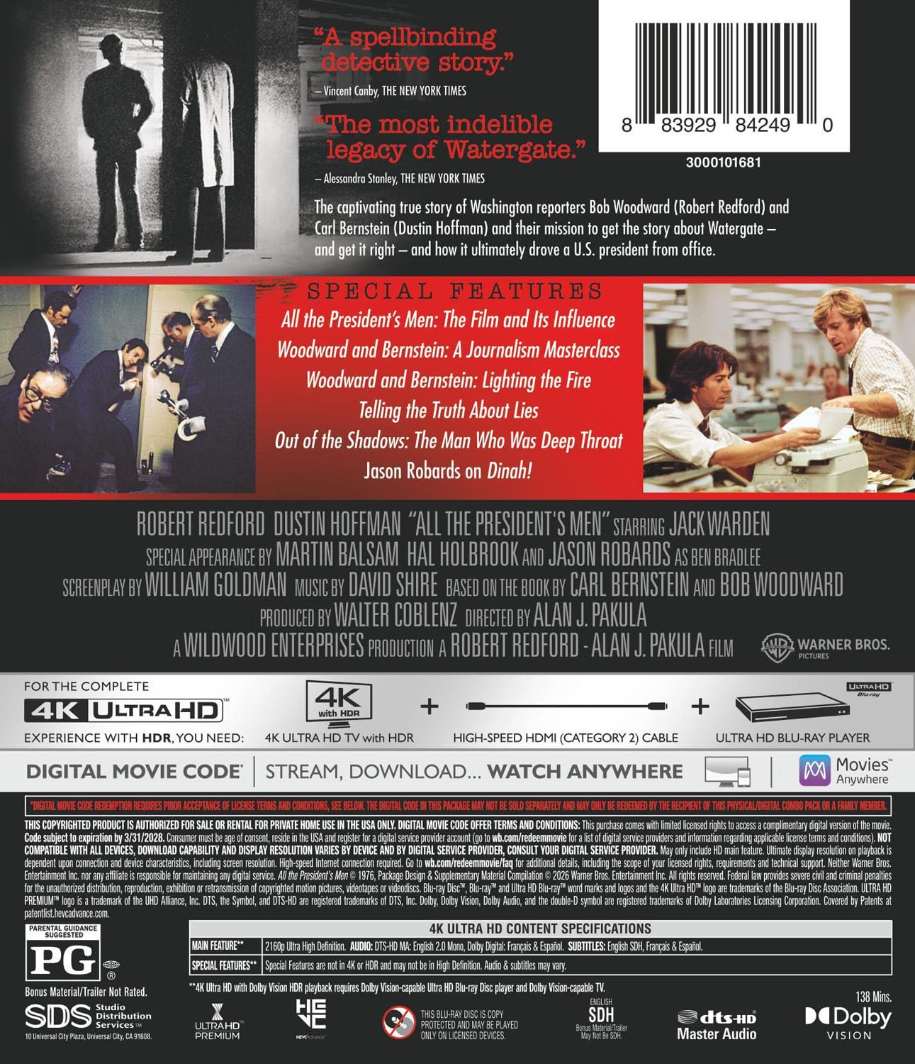 All the President's Men 4K UHD (Warner Bros. U.S.) [Preorder]