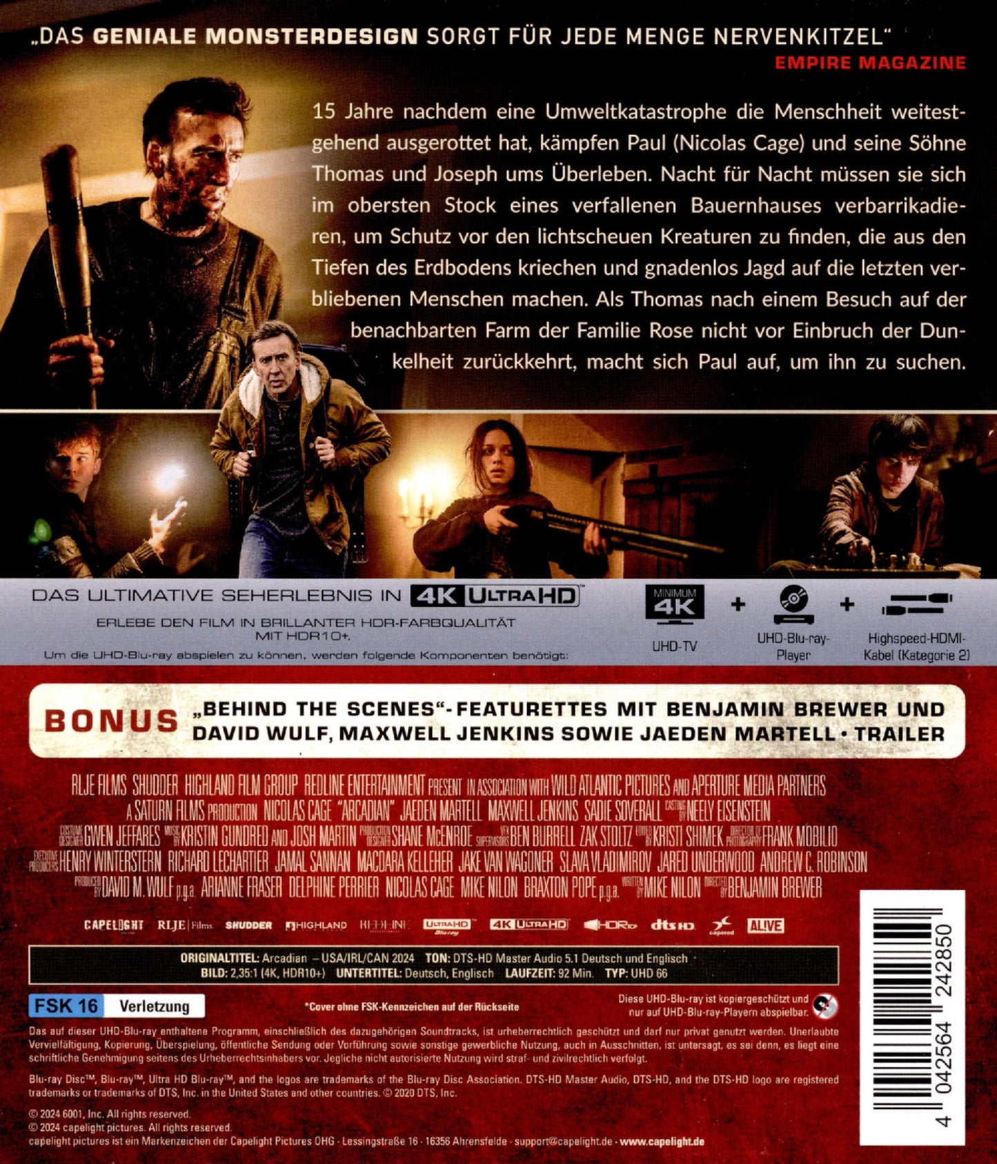 Arcadian 4K UHD (Alive/Region Free) [Capelight/German Import] LIMIT 1 PER CUSTOMER