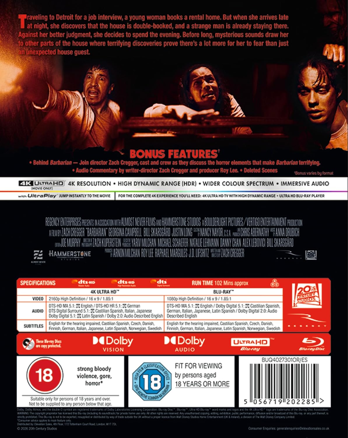 Barbarian 4K Ultra HD + Blu-Ray (20th Century Studios/Region Free) [Preorder]