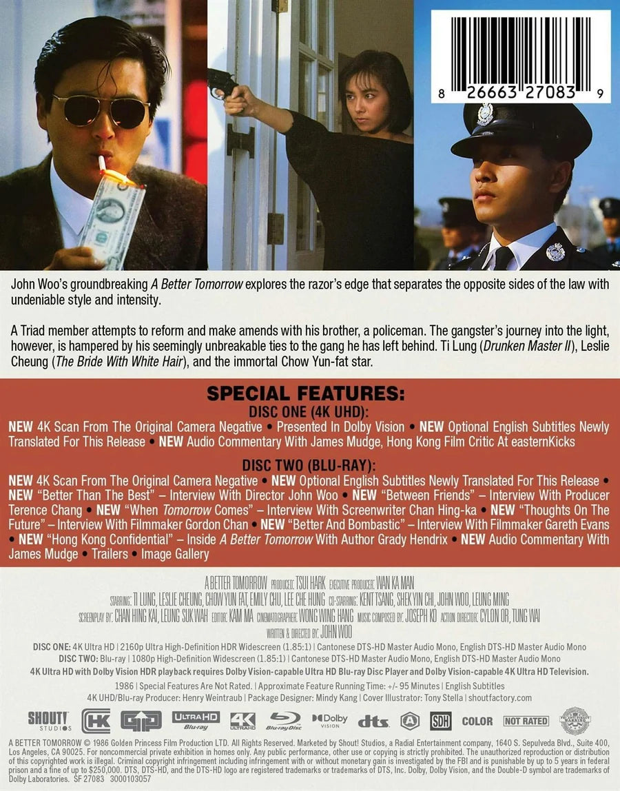 A Better Tomorrow 4K UHD + Blu-ray SteelBook (Shout Factory) [Preorder]