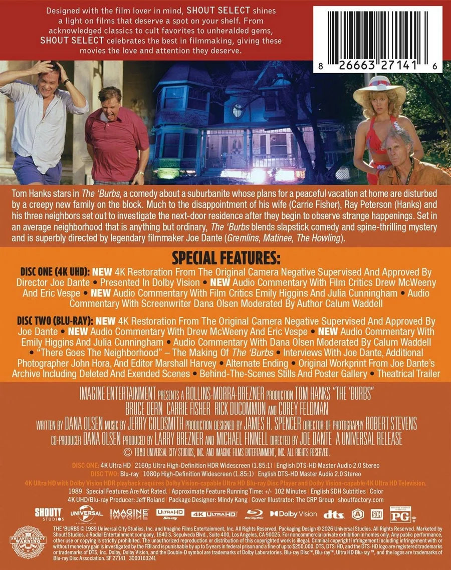 The Burbs 4K UHD + Blu-ray SteelBook (Shout Factory) [Preorder]
