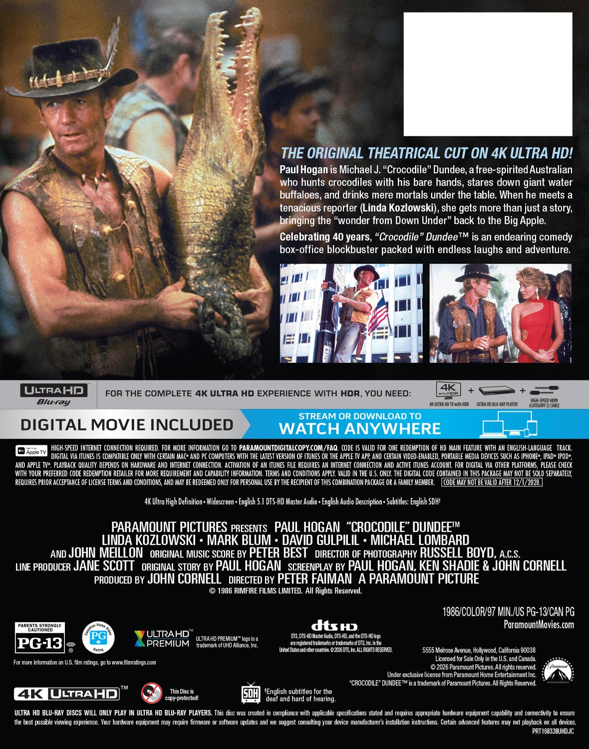 Crocodile Dundee 4K UHD SteelBook (Paramount U.S.) [Preorder]