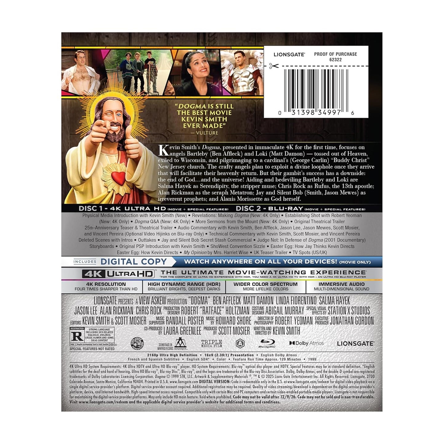 Dogma 4K UHD + Blu-ray (Lionsgate U.S.) [Preorder]