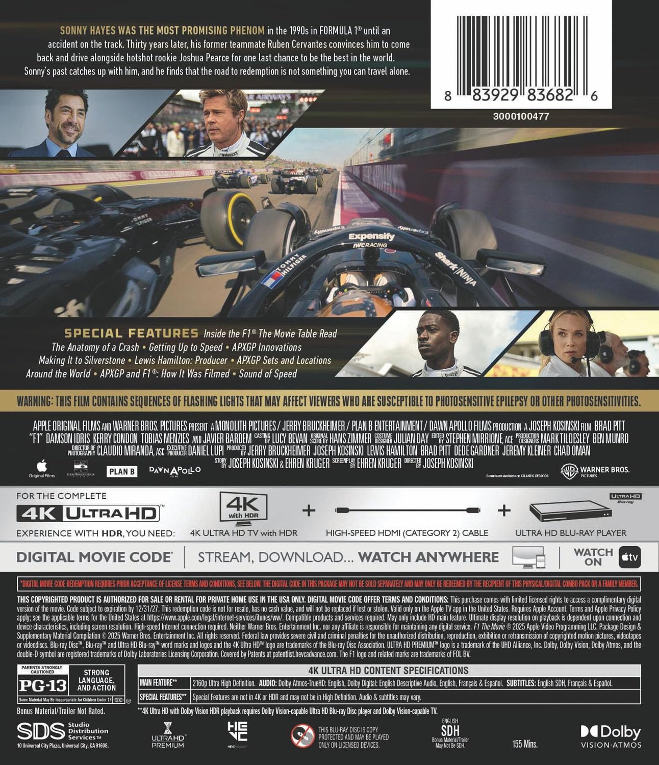 F1 4K UHD with Slipcover (Warner Bros)