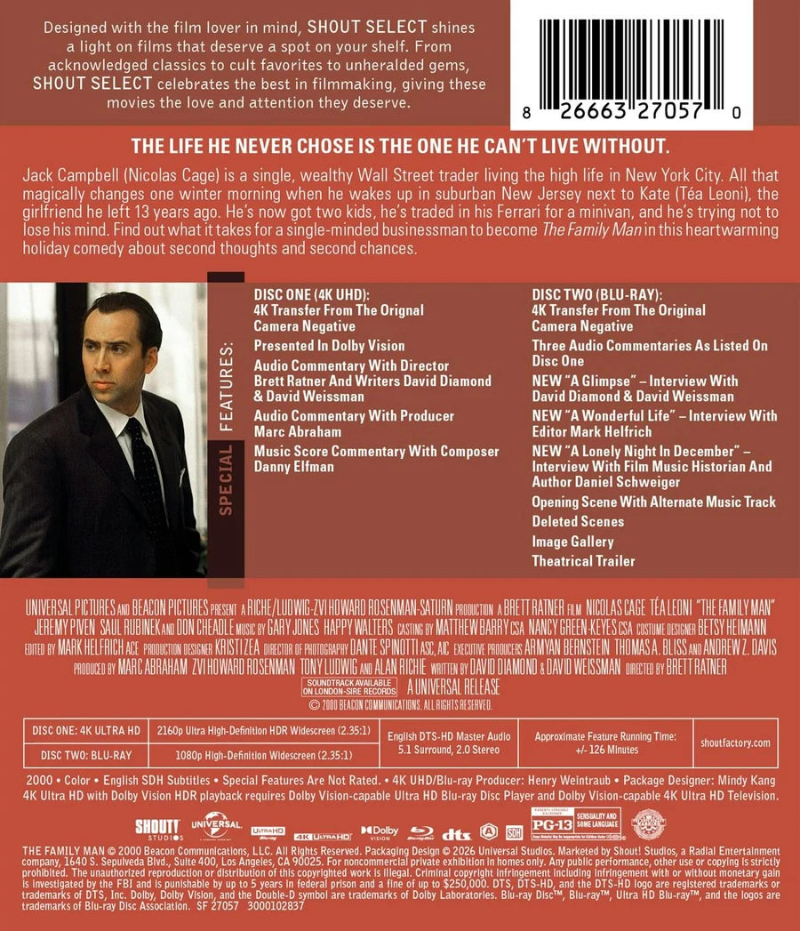 The Family Man's 4K UHD + Blu-ray Collector's Edition with Slipcover (Shout Factory) [Preorder]