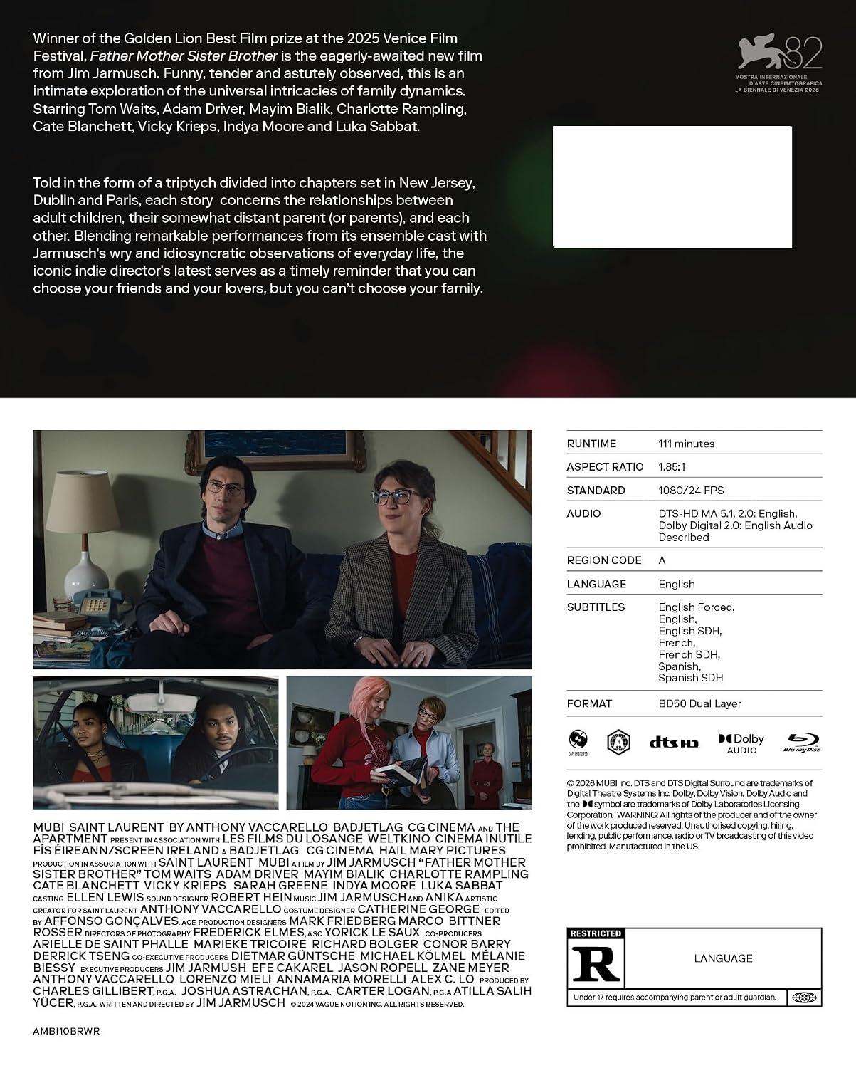 Father Mother Sister Brother Blu-ray (Mubi U.S.) [Preorder]