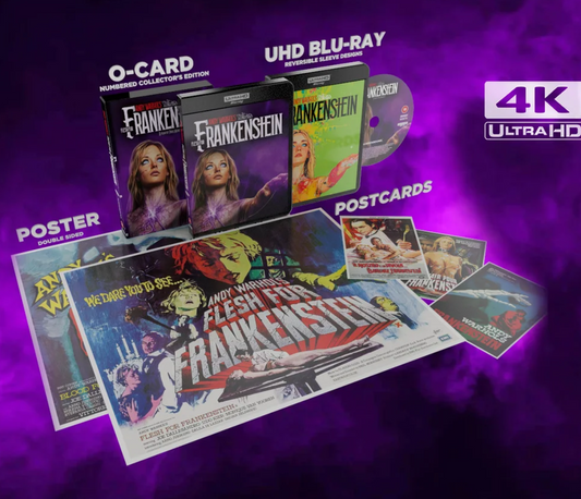 Andy Warhol Presents: Flesh for Frankenstein 4K UHD Numbered Collector's Edition with Slipcover + Poster + Cards (Screenbound/Region Free)