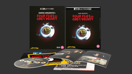Four Flies On Grey Velvet Limited Collectors Edition 4K Ultra HD with Slipcase + Booklet + Art Cards + Poster (Shameless Entertainment/Region Free)