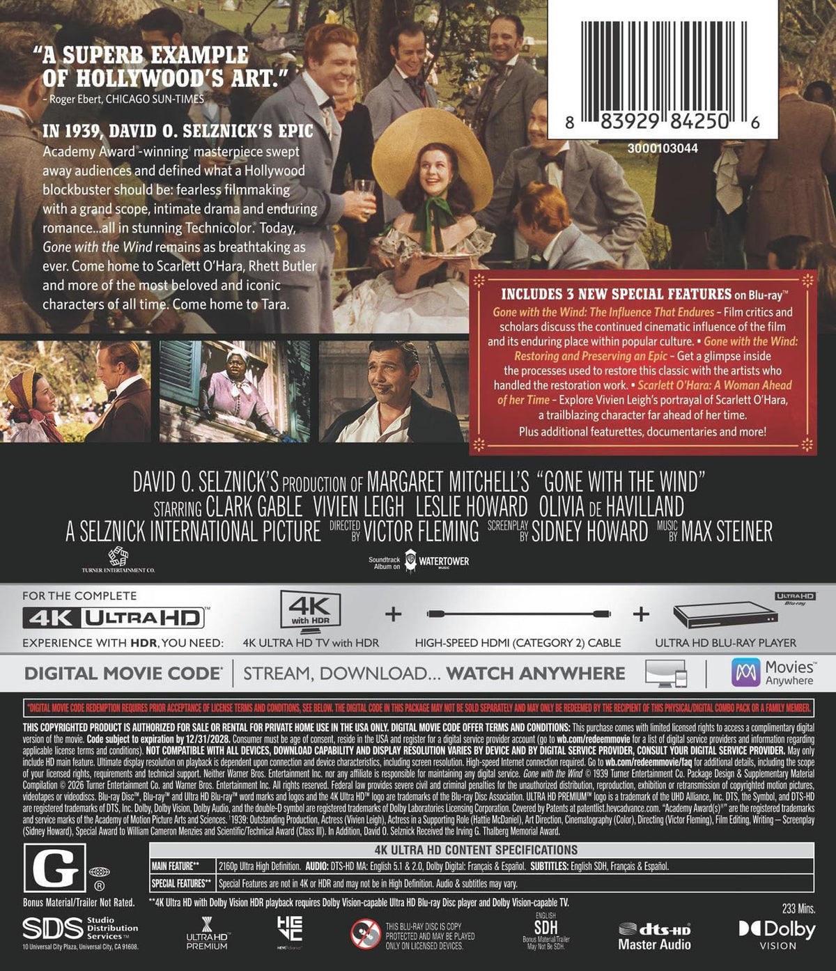 Gone With the Wind 4K UHD (Warner Bros U.S.) [Preorder]