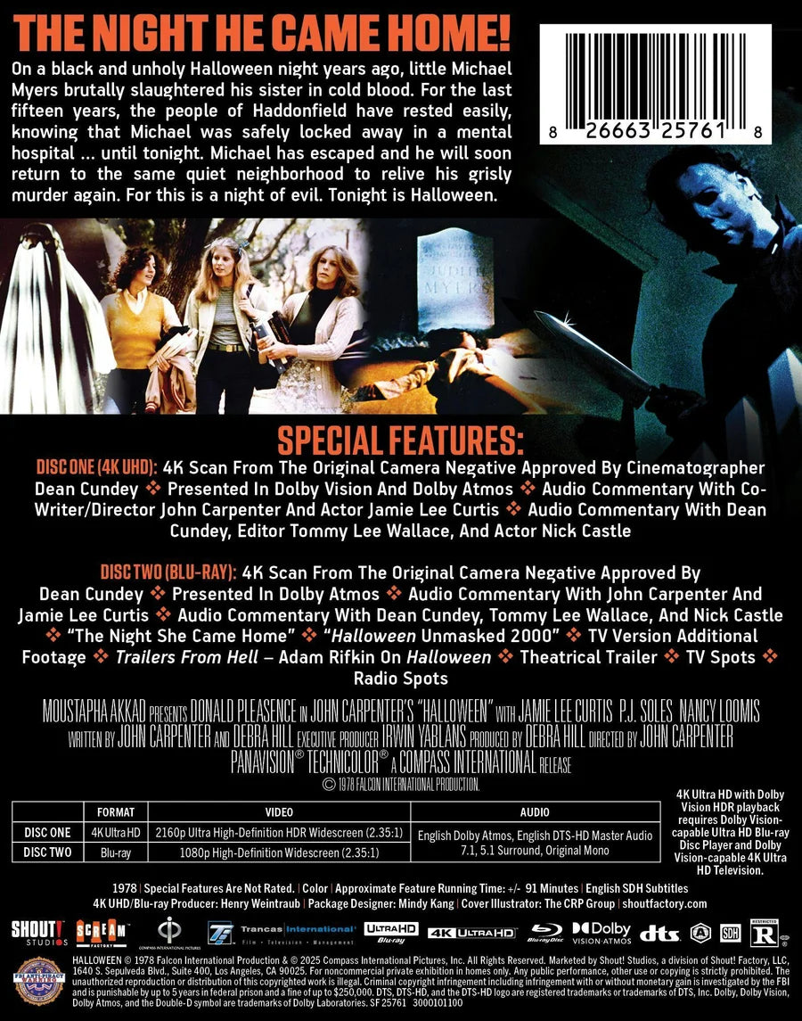 Halloween Limited Edition 4K Ultra HD Steelbook + Blu-ray (Scream Factory) [Preorder]