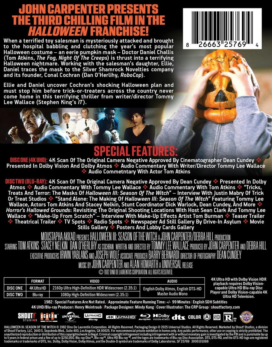 Halloween III: Season of the Witch Limited Edition 4K Ultra HD Steelbook + Blu-ray (Scream Factory) [Preorder]