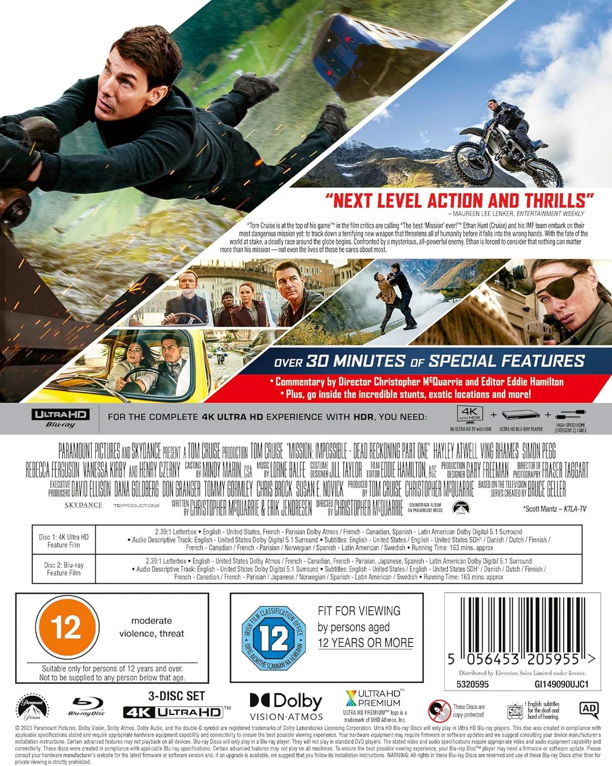 Mission Impossible Dead Reckoning Part 1 (Red Artwork) 4K UHD + Blu-ray SteelBook (Paramount UK/Region Free/B)